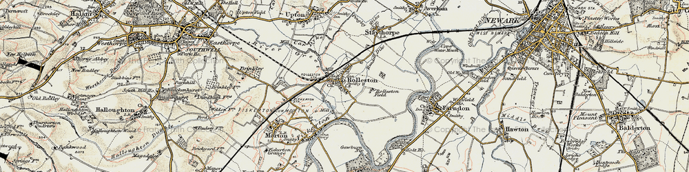 Old map of Rolleston in 1902-1903