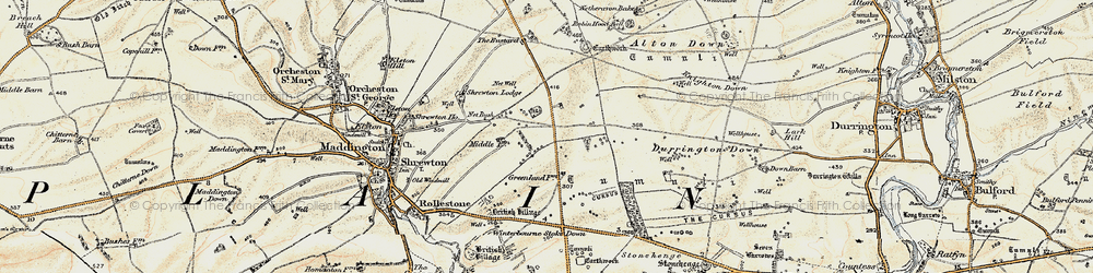 Old map of Airman's Corner in 1897-1899