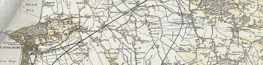 Old map of Rolstone in 1899-1900