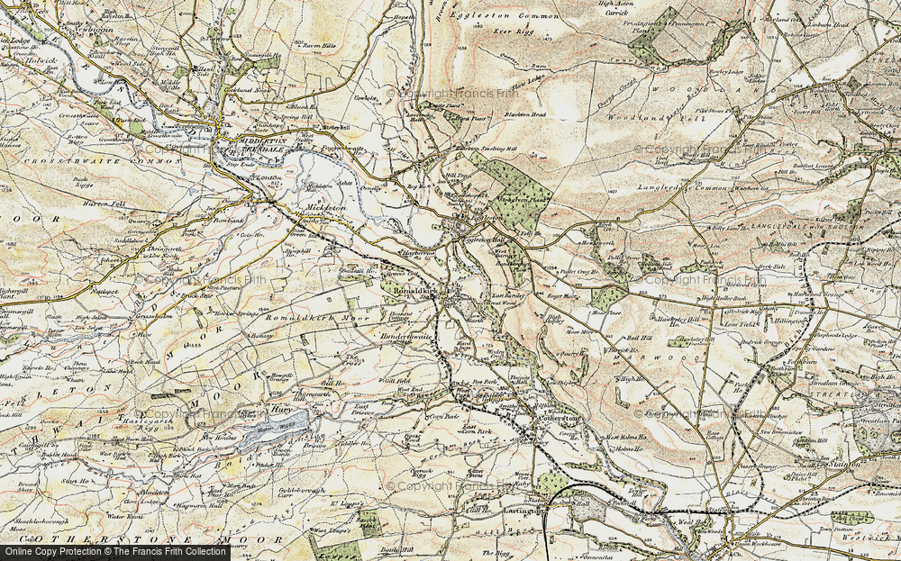 Old Map of Romaldkirk, 1903-1904 in 1903-1904