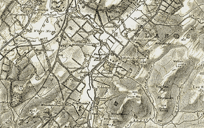 Old map of Romannobridge in 1903-1904