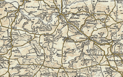 Old map of Romansleigh in 1899-1900