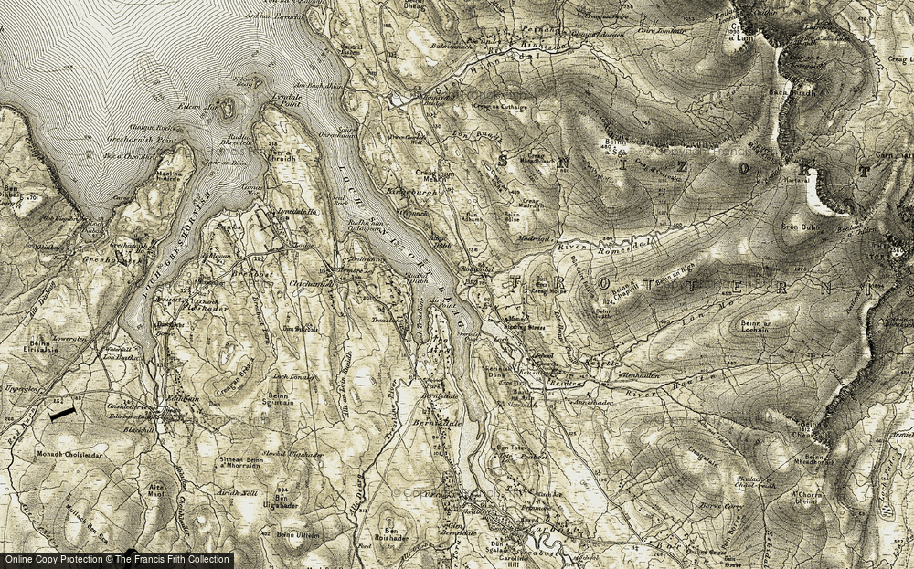 Old Map of Historic Map covering Beinn Mòine in 1909