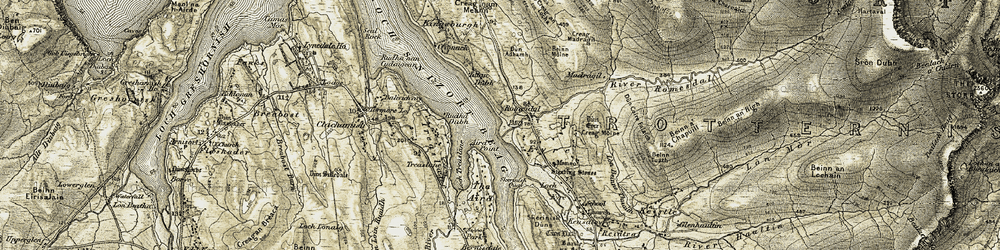 Old map of Beinn Mòine in 1909