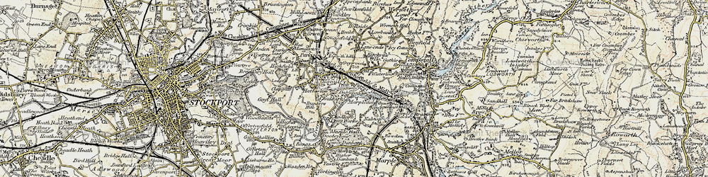 Old map of Romiley in 1903