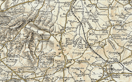 Old map of Romsley in 1901-1902