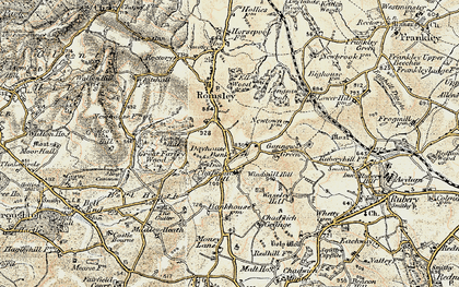 Old map of Romsley Hill in 1901-1902