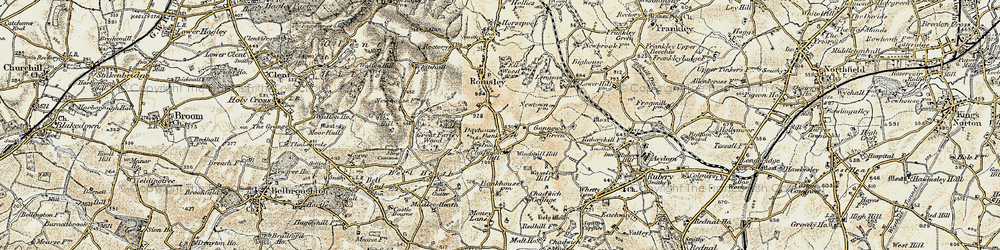 Old map of Romsley Hill in 1901-1902