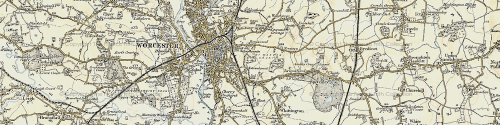 Old map of Ronkswood in 1899-1902