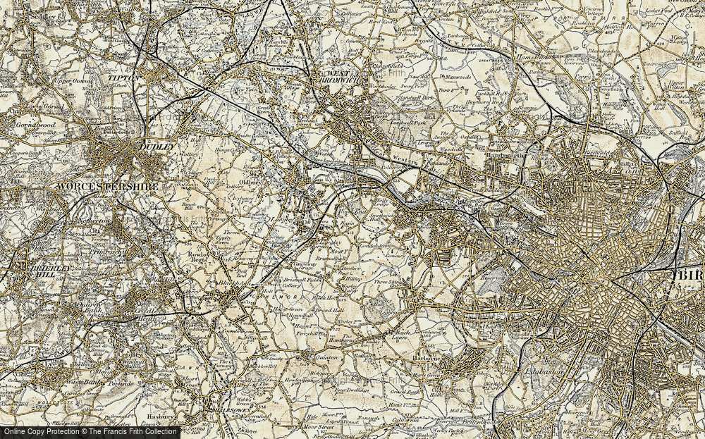 Old Map of Rood End, 1902 in 1902