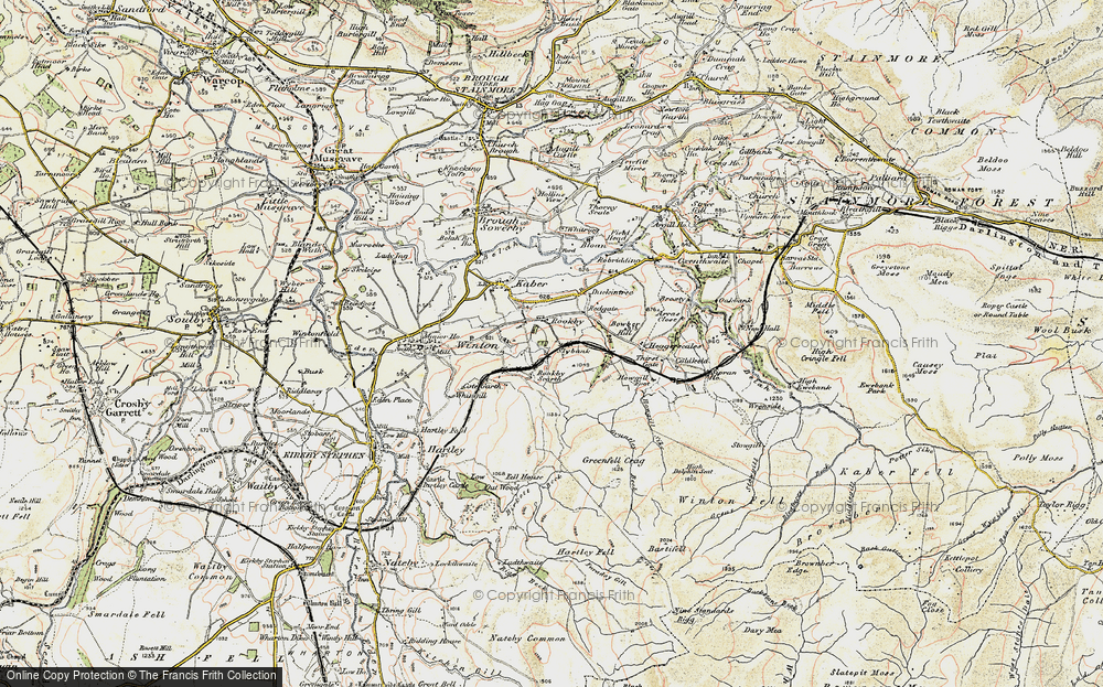 Old Map of Historic Map covering Bowber Hill in 1903-1904