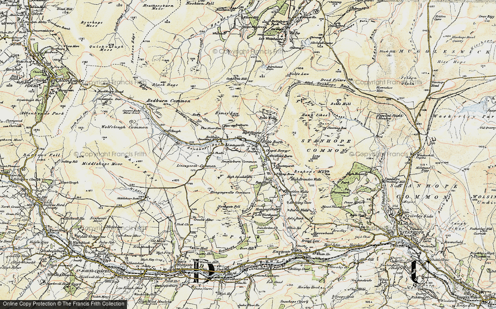 Old Map of Rookhope, 1901-1904 in 1901-1904