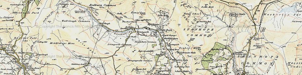 Old map of Brandon Walls in 1901-1904