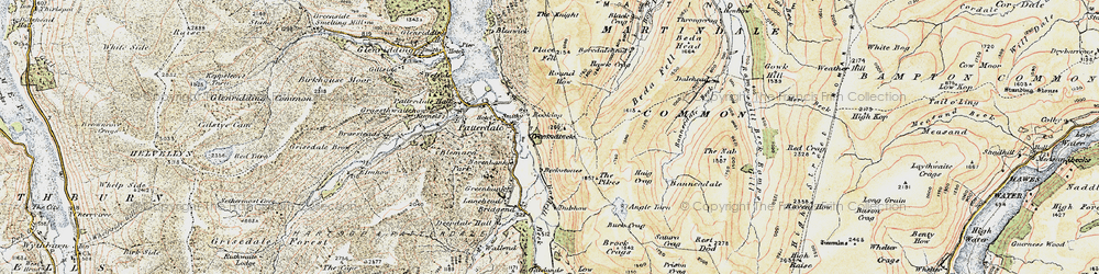 Old map of Beda Fell in 1901-1904