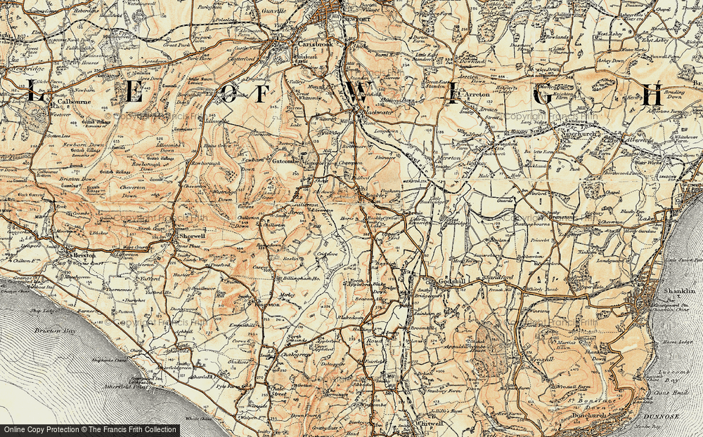 Old Map of Historic Map covering Bohemia Corner in 1899