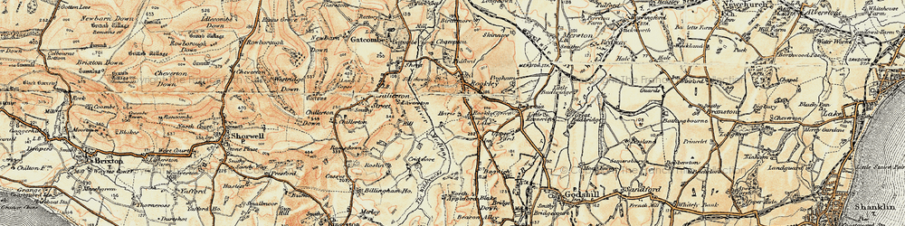 Old map of Bohemia Corner in 1899