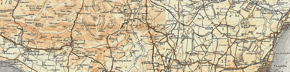 Old map of Rookley Green in 1899