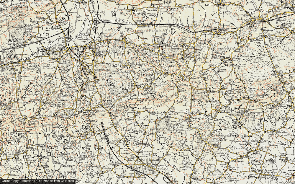 Old Map of Historic Map covering Bitchet Common in 1897-1898