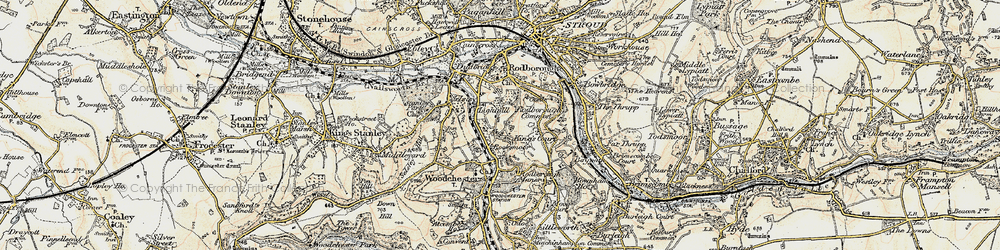 Old map of Rooksmoor in 1898-1900