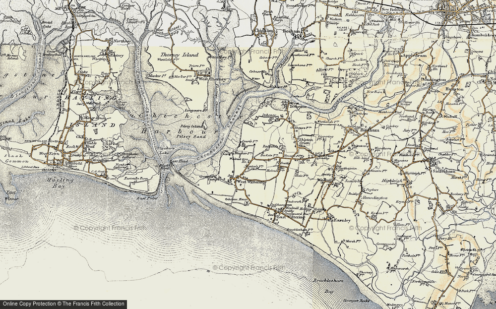 Old Map of Historic Map covering Pilsey Island in 1897-1899