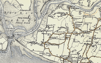 Old map of Pilsey Island in 1897-1899