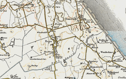 Old map of Roos in 1903-1908