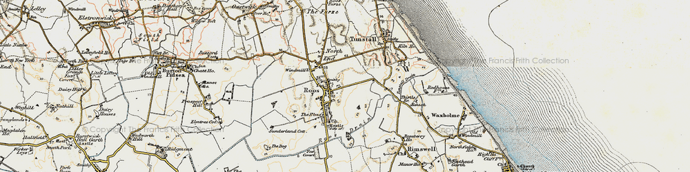 Old map of Roos in 1903-1908