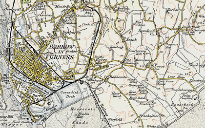 Old map of Roose in 1903-1904
