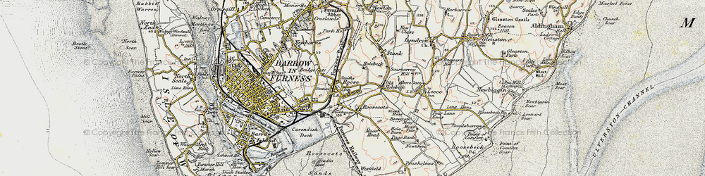 Old map of Roose in 1903-1904