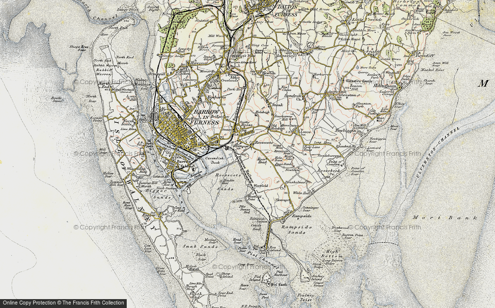 Old Map of Roosecote, 1903-1904 in 1903-1904