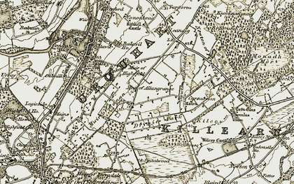 Old map of Allangrange Park in 1911-1912