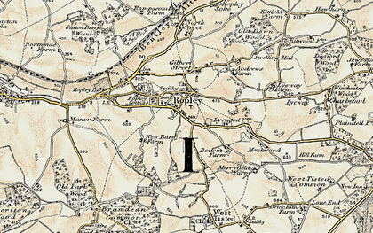 Old map of Ropley in 1897-1900