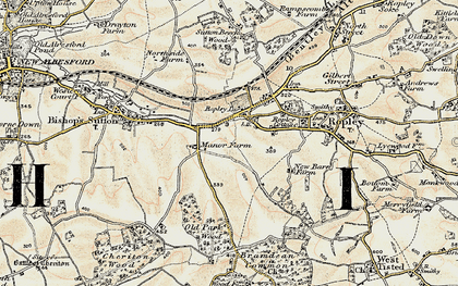 Old map of Ropley Dean in 1897-1900