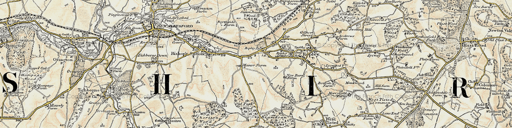 Old map of Ropley Dean in 1897-1900
