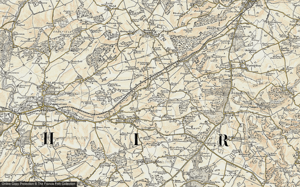 Old Map of Ropley Soke, 1897-1900 in 1897-1900