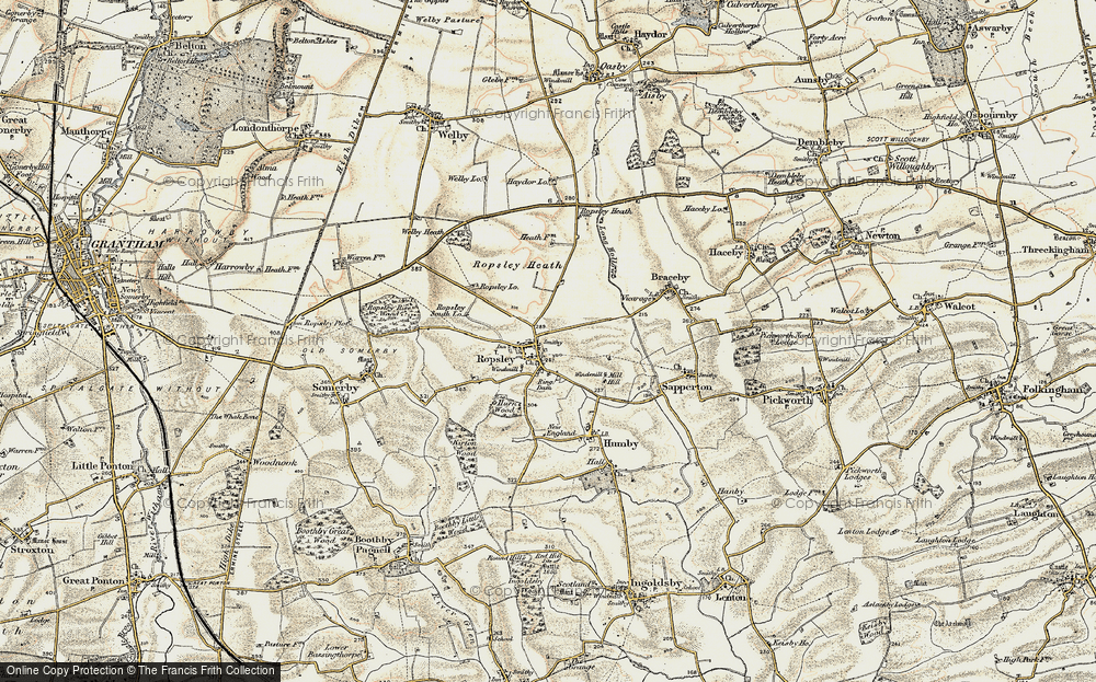 Old Map of Ropsley, 1902-1903 in 1902-1903