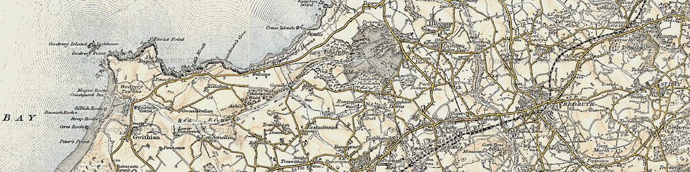 Old map of Roscroggan in 1900