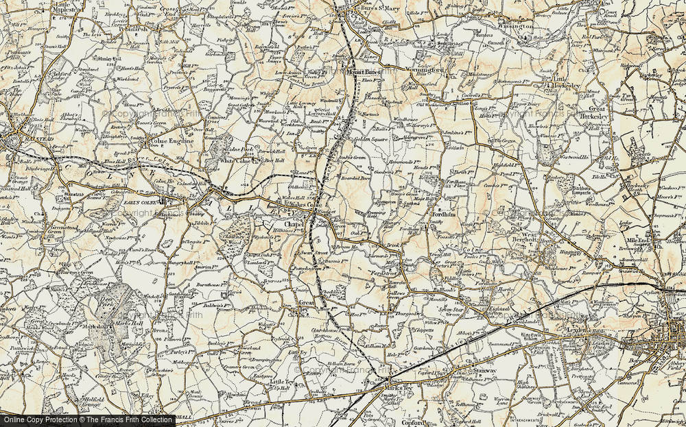 Old Map of Rose Green, 1898-1899 in 1898-1899
