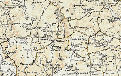 Old map of Assington Thicks in 1898-1901