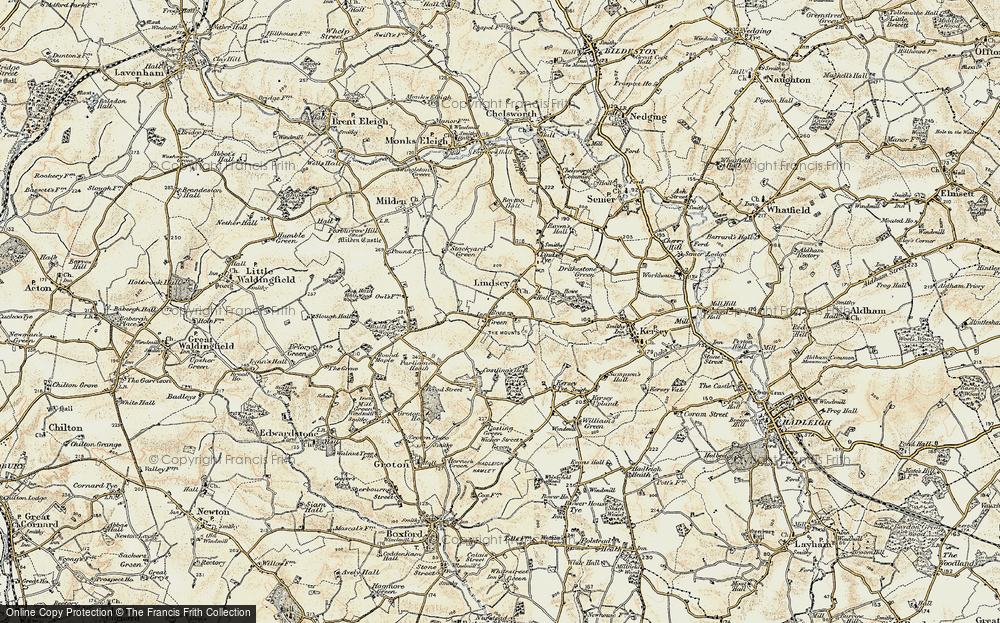Old Map of Rose Green, 1898-1901 in 1898-1901