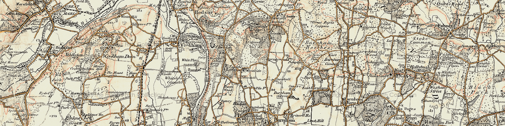 Old map of Rose Hill in 1897-1909