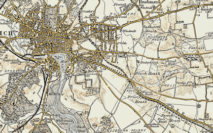Old map of Rose Hill in 1898-1901