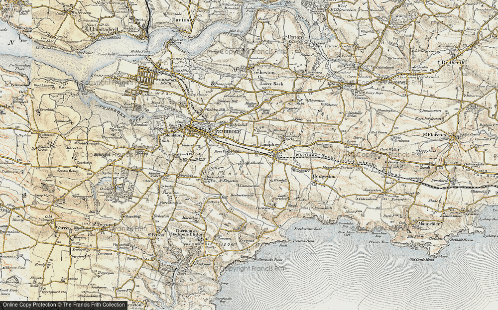 Old Map of Historic Map covering Alleston in 1901-1912