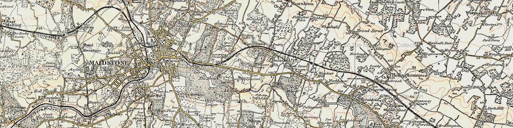 Old map of Roseacre in 1897-1898