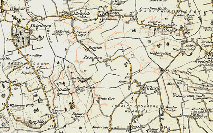 Old map of Roseacre in 1903-1904