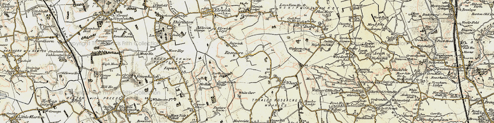 Old map of Roseacre in 1903-1904