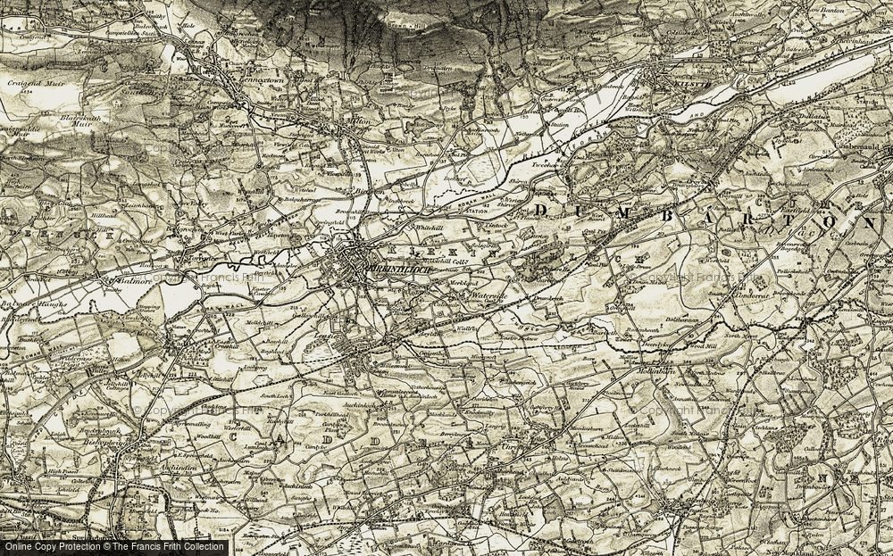 Old Map of Historic Map covering Wester Gartshore in 1904-1905