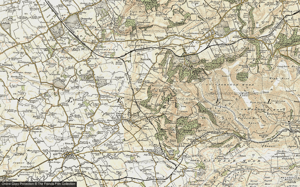 Old Map of Roseberry Topping, 1903-1904 in 1903-1904