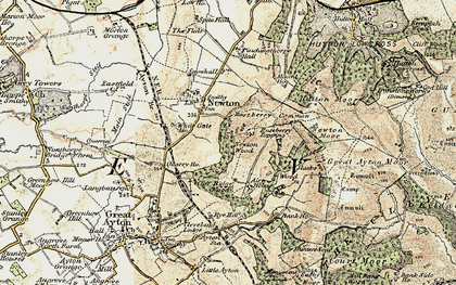 Old map of Roseberry Topping in 1903-1904