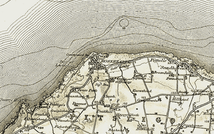 Old map of Bay of Lochielair in 1909-1910